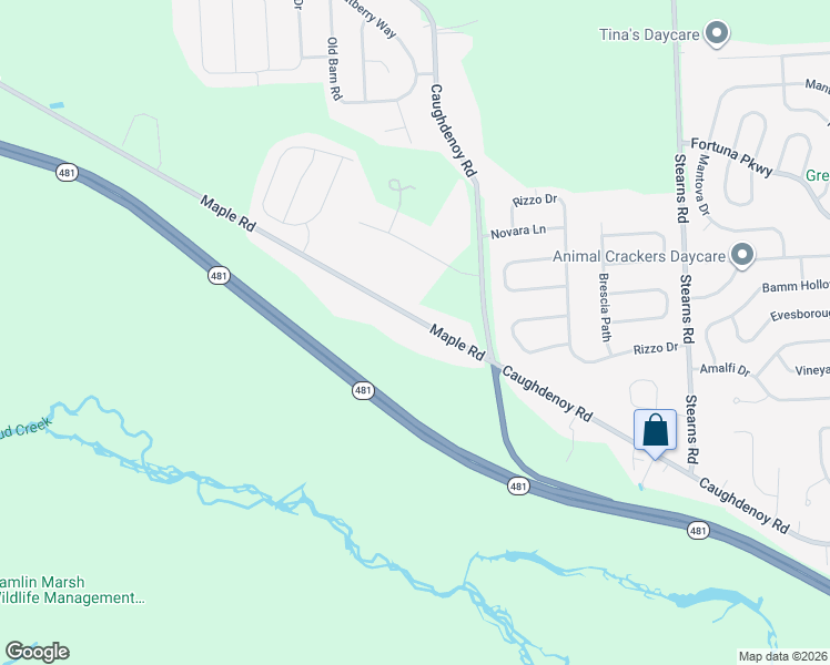 map of restaurants, bars, coffee shops, grocery stores, and more near 8105 Maple Rd in Clay