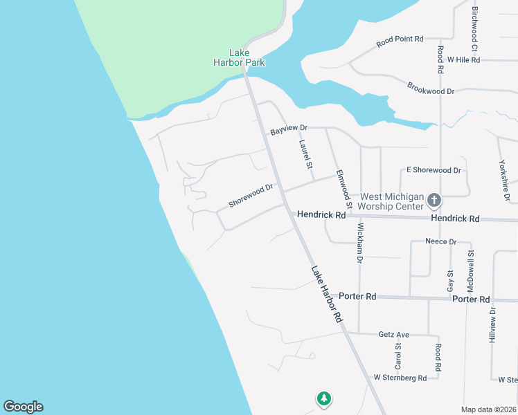 map of restaurants, bars, coffee shops, grocery stores, and more near 1870 Hendrick Road in Norton Shores