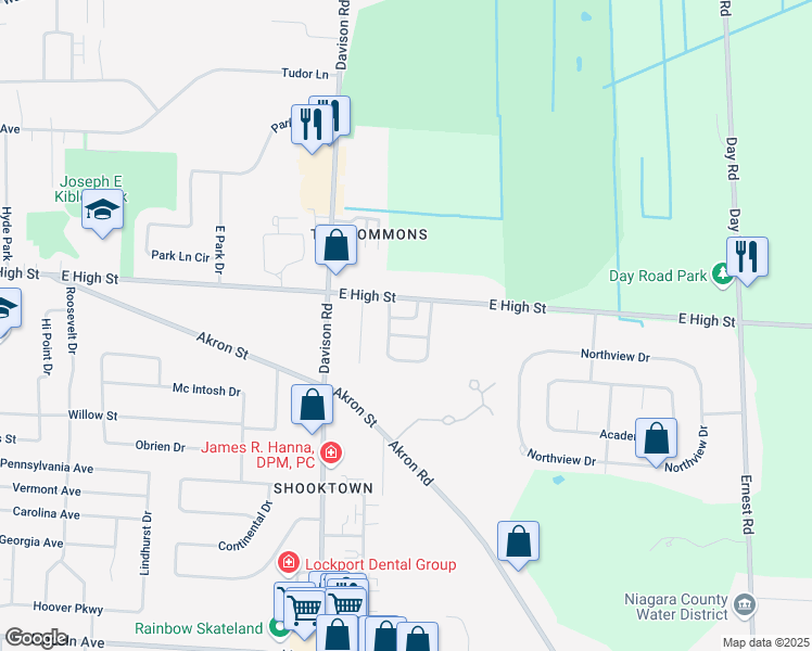 map of restaurants, bars, coffee shops, grocery stores, and more near 5204A Magnolia Drive in Lockport