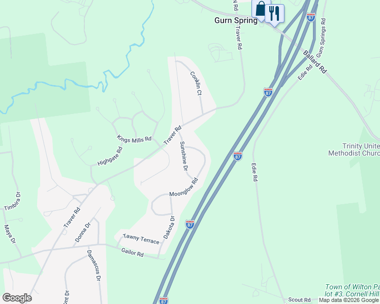 map of restaurants, bars, coffee shops, grocery stores, and more near 6 Sunshine Drive in Gansevoort