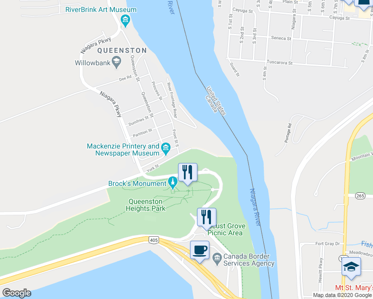 map of restaurants, bars, coffee shops, grocery stores, and more near 2084 York Street in Niagara-on-the-Lake