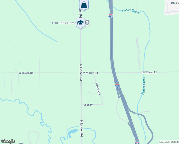 map of restaurants, bars, coffee shops, grocery stores, and more near 4475 West Wilson Road in Clio