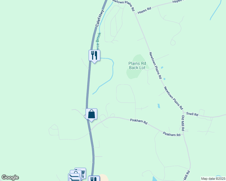 map of restaurants, bars, coffee shops, grocery stores, and more near 58 Pinkham Road in Lee