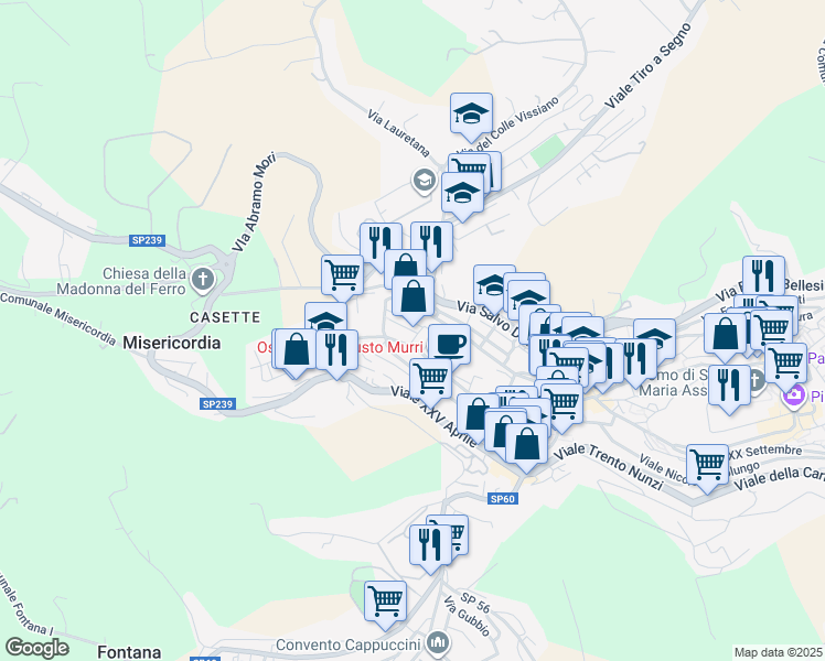 map of restaurants, bars, coffee shops, grocery stores, and more near 1 Via Silvestro Baglioni in Fermo