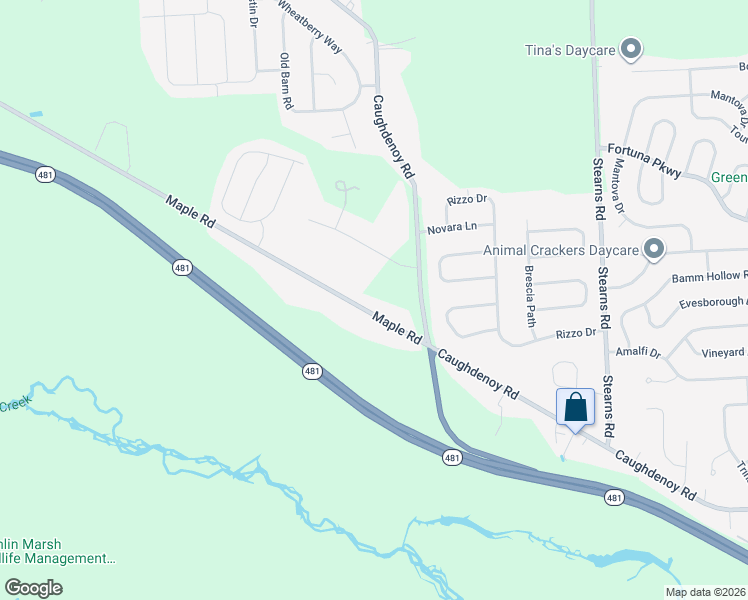 map of restaurants, bars, coffee shops, grocery stores, and more near 8105 Maple Road in Clay