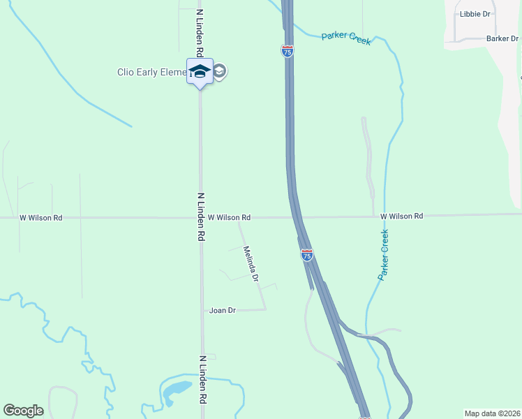map of restaurants, bars, coffee shops, grocery stores, and more near 4447 West Wilson Road in Clio
