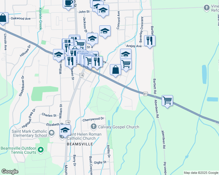 map of restaurants, bars, coffee shops, grocery stores, and more near 4095 Maitland Street in Lincoln