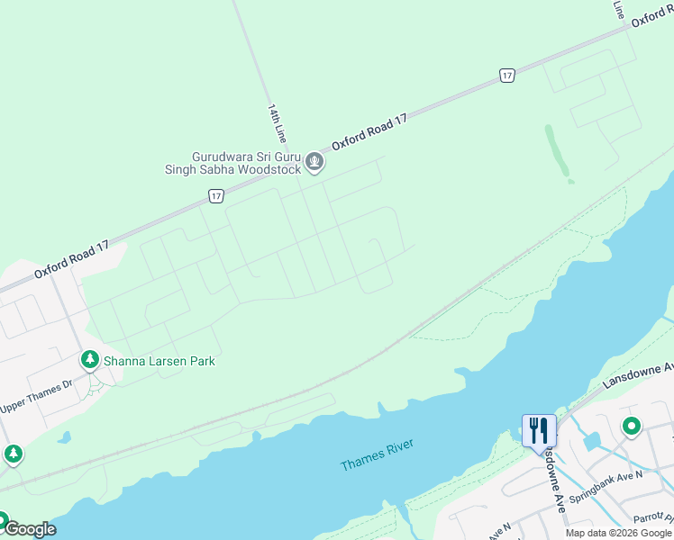 map of restaurants, bars, coffee shops, grocery stores, and more near 500 Bedi Drive in Woodstock
