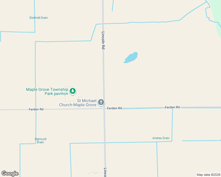 map of restaurants, bars, coffee shops, grocery stores, and more near 17831 Lincoln Road in New Lothrop