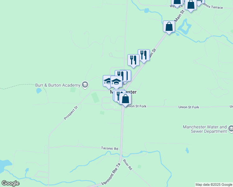 map of restaurants, bars, coffee shops, grocery stores, and more near 300 Seminary Avenue in Manchester