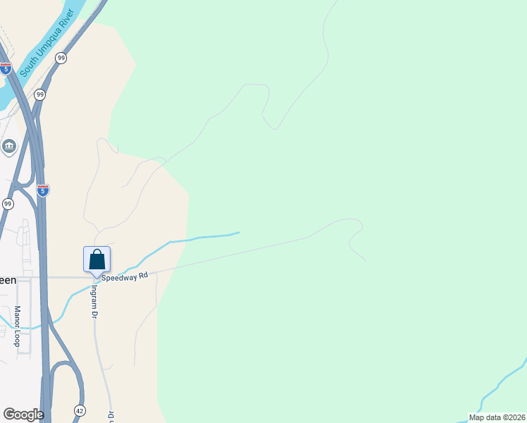 map of restaurants, bars, coffee shops, grocery stores, and more near 898 Speedway Road in Roseburg