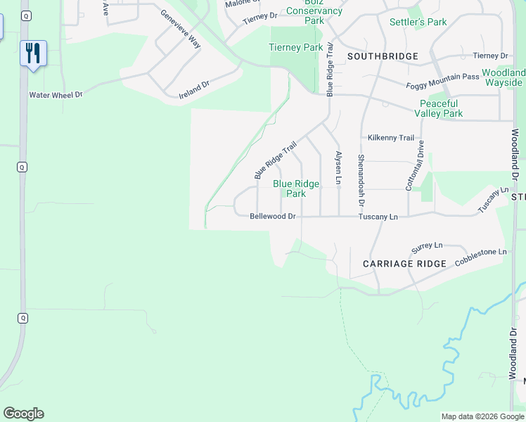 map of restaurants, bars, coffee shops, grocery stores, and more near 1404 Blue Ridge Trail in Waunakee
