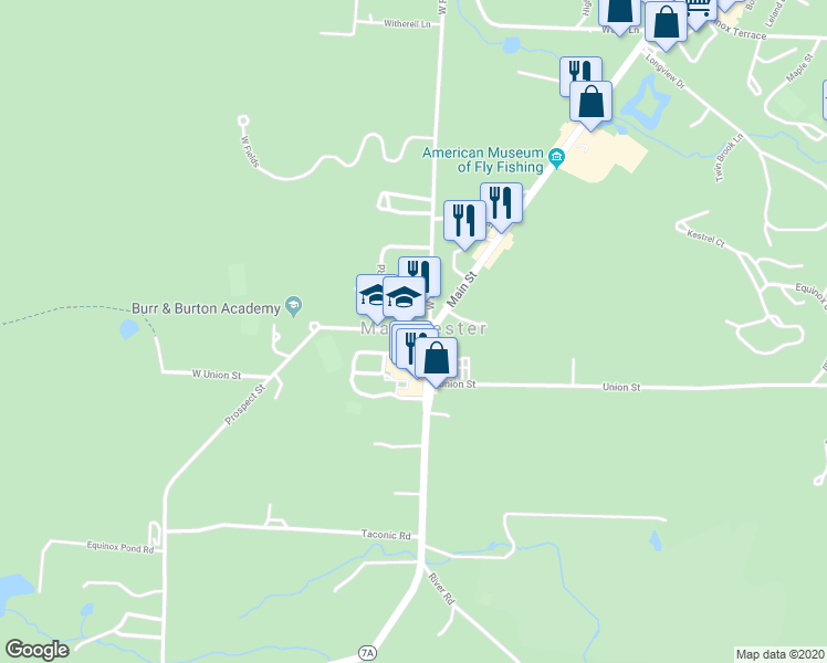 map of restaurants, bars, coffee shops, grocery stores, and more near 39 West Road in Manchester