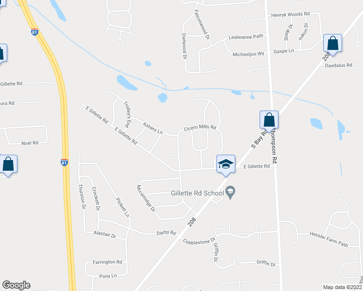 map of restaurants, bars, coffee shops, grocery stores, and more near 8214 Cicero Mills Road in Cicero