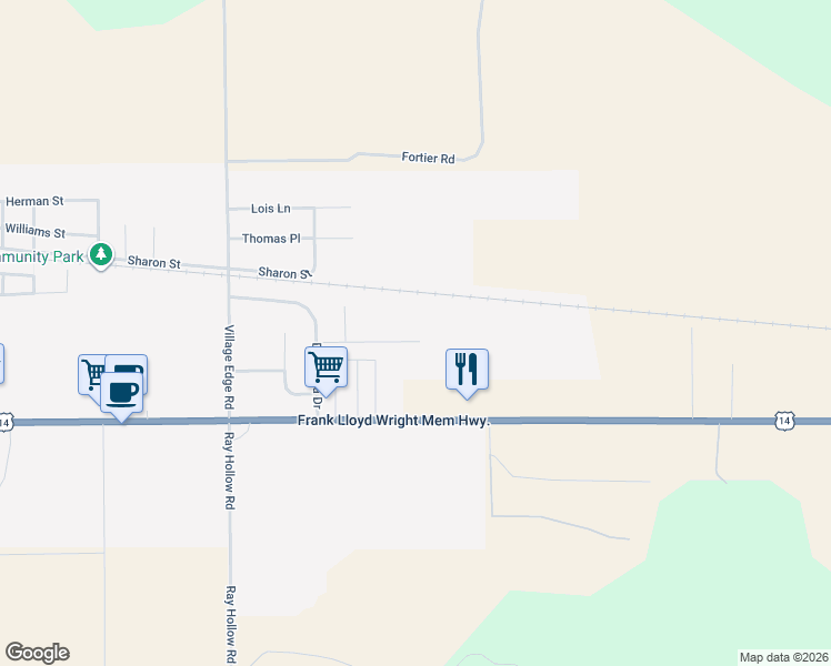 map of restaurants, bars, coffee shops, grocery stores, and more near 311 Prairie St in Arena