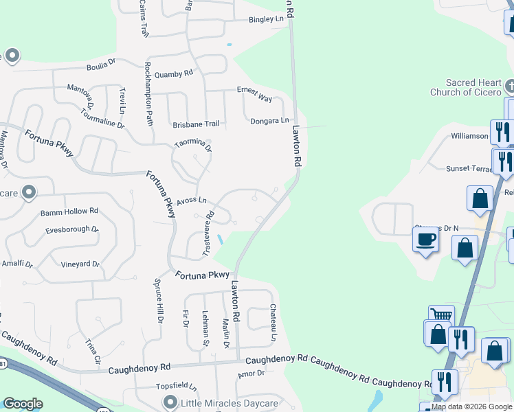 map of restaurants, bars, coffee shops, grocery stores, and more near 8154 Adamello Cir in Clay