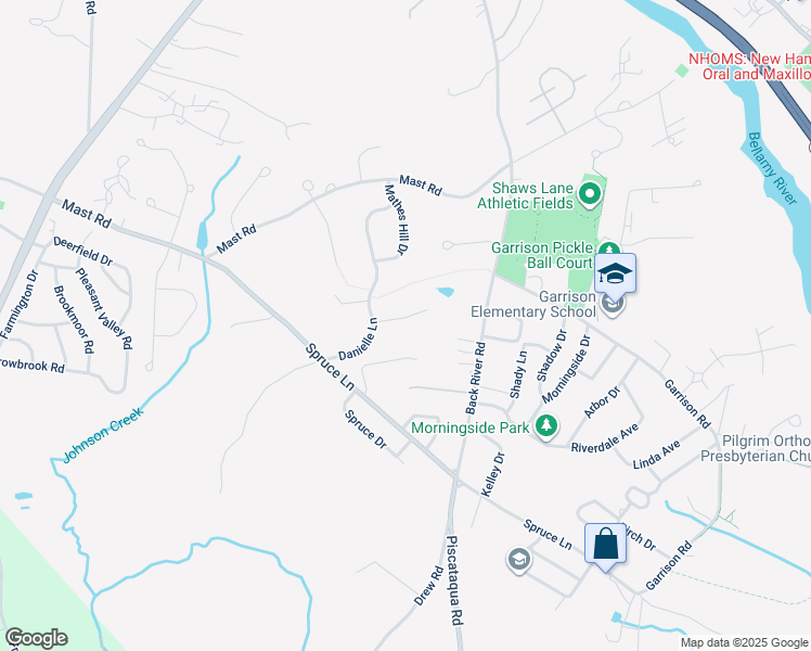 map of restaurants, bars, coffee shops, grocery stores, and more near 11 Benjamin Way in Dover
