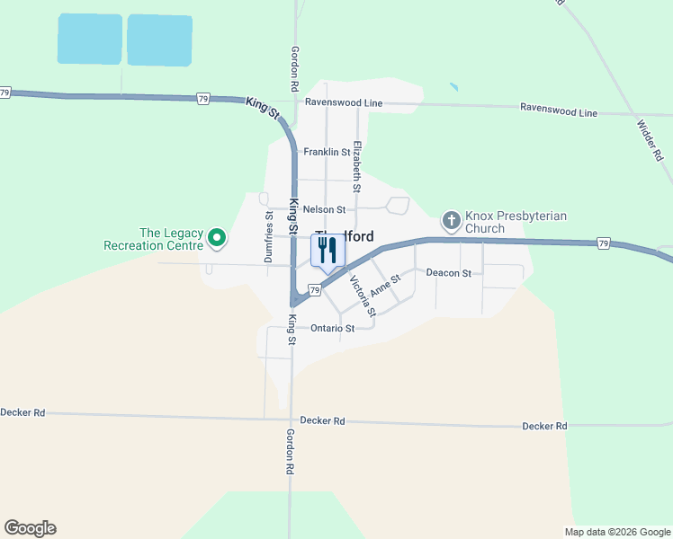 map of restaurants, bars, coffee shops, grocery stores, and more near 109 Pearl Street in Lambton Shores