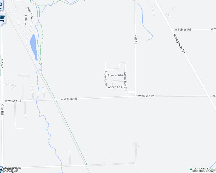 map of restaurants, bars, coffee shops, grocery stores, and more near 2070 Aspen Lane South in Clio