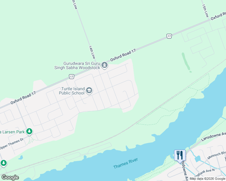 map of restaurants, bars, coffee shops, grocery stores, and more near 233 Harwood Avenue in Woodstock