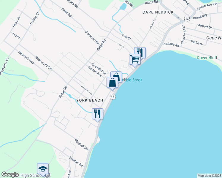 map of restaurants, bars, coffee shops, grocery stores, and more near 171-175 Long Beach Avenue in York