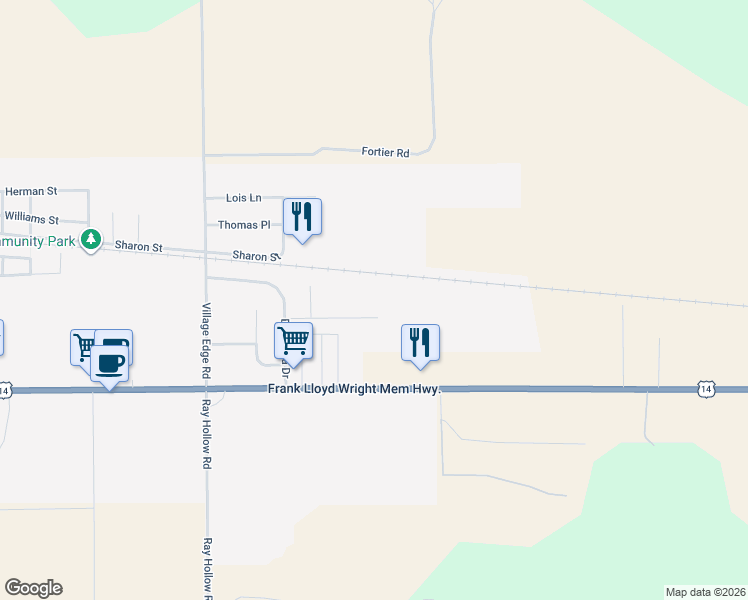 map of restaurants, bars, coffee shops, grocery stores, and more near 311 Prairie Street in Arena