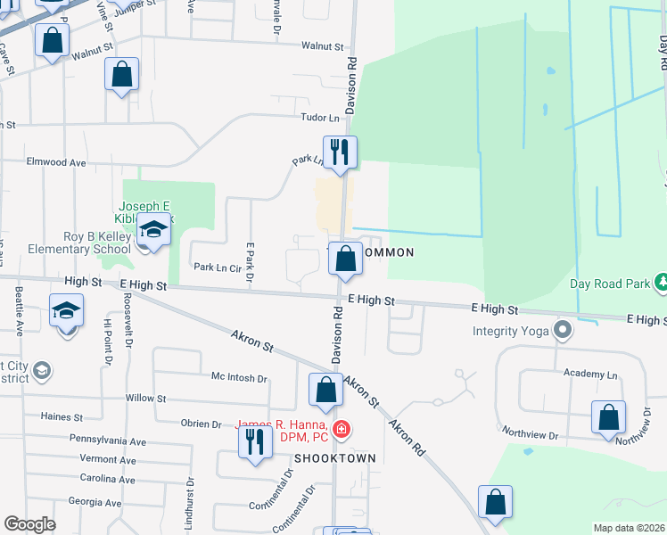 map of restaurants, bars, coffee shops, grocery stores, and more near 838 East High Street in Lockport