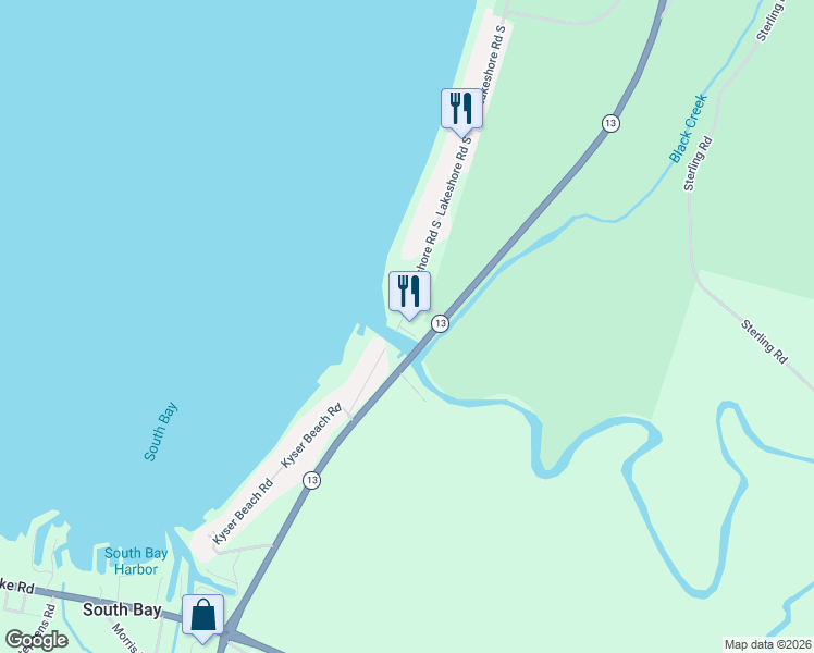map of restaurants, bars, coffee shops, grocery stores, and more near 6266 Lakeshore Road South in Verona