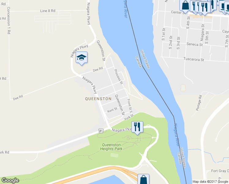 map of restaurants, bars, coffee shops, grocery stores, and more near 29 Dumfries Street in Niagara-on-the-Lake