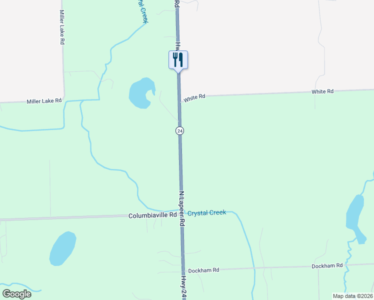 map of restaurants, bars, coffee shops, grocery stores, and more near 4662 North Lapeer Road in Columbiaville