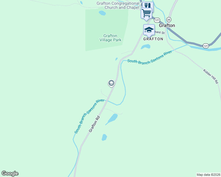 map of restaurants, bars, coffee shops, grocery stores, and more near 628 Townshend Road in Grafton