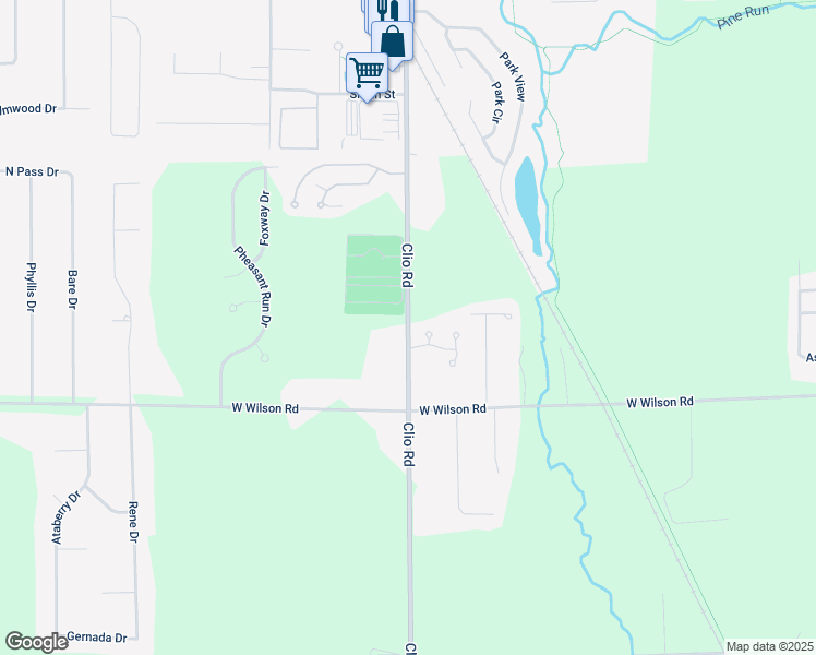 map of restaurants, bars, coffee shops, grocery stores, and more near 11081-11231 South Mill Street in Clio