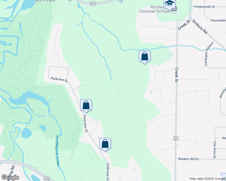map of restaurants, bars, coffee shops, grocery stores, and more near 485-599 Wilbur Road in Rochester