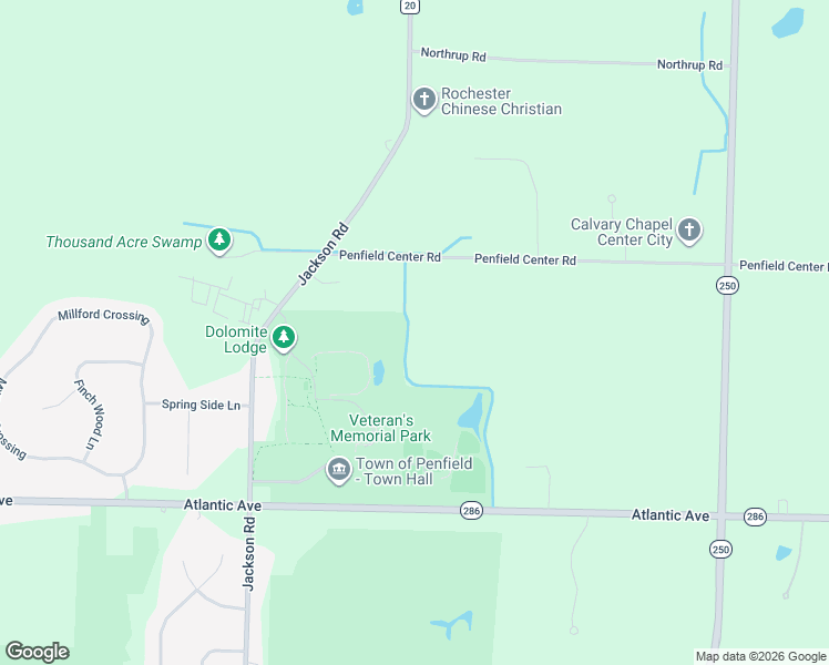 map of restaurants, bars, coffee shops, grocery stores, and more near 1147 Penfield Center Road in Penfield