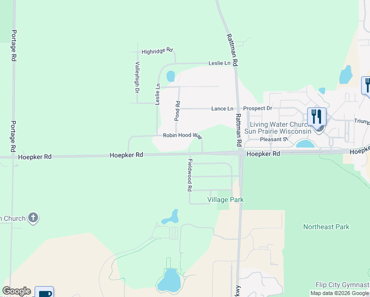 map of restaurants, bars, coffee shops, grocery stores, and more near 3765 Robin Hood Way in Madison