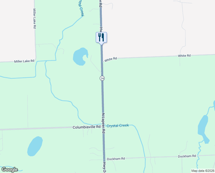 map of restaurants, bars, coffee shops, grocery stores, and more near 4662 North Lapeer Road in Columbiaville