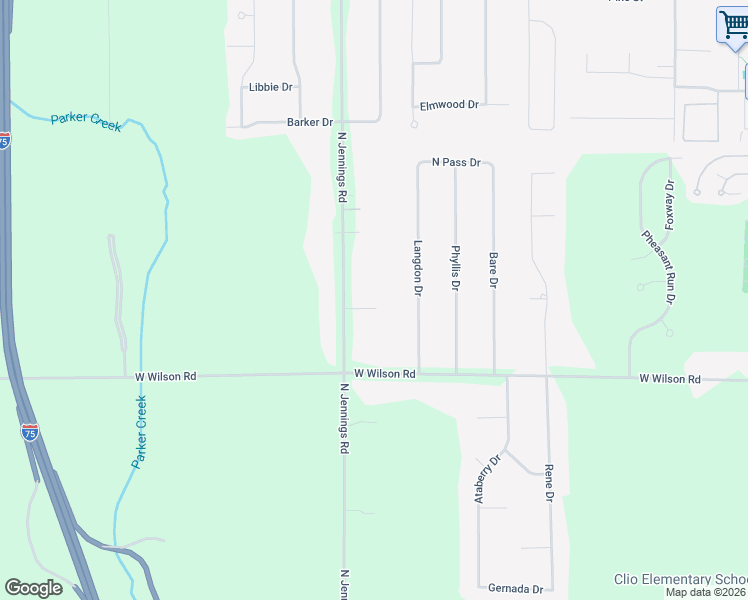 map of restaurants, bars, coffee shops, grocery stores, and more near 11074 North Jennings Road in Clio