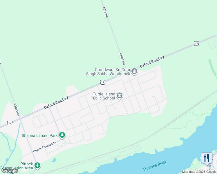 map of restaurants, bars, coffee shops, grocery stores, and more near 899 Sobeski Avenue in Woodstock