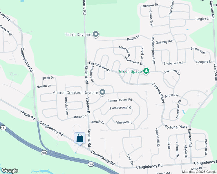 map of restaurants, bars, coffee shops, grocery stores, and more near 8155 Mantova Drive in Clay