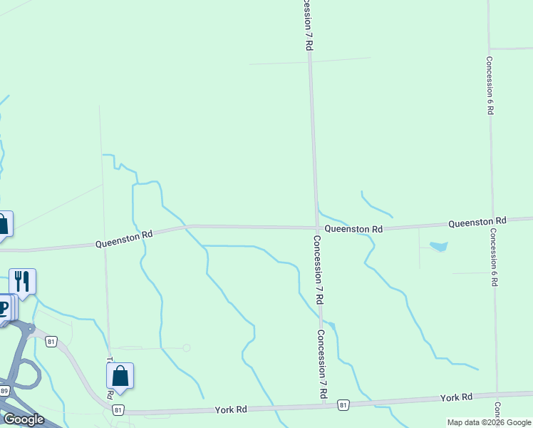 map of restaurants, bars, coffee shops, grocery stores, and more near 614 Queenston Road in Niagara-on-the-Lake