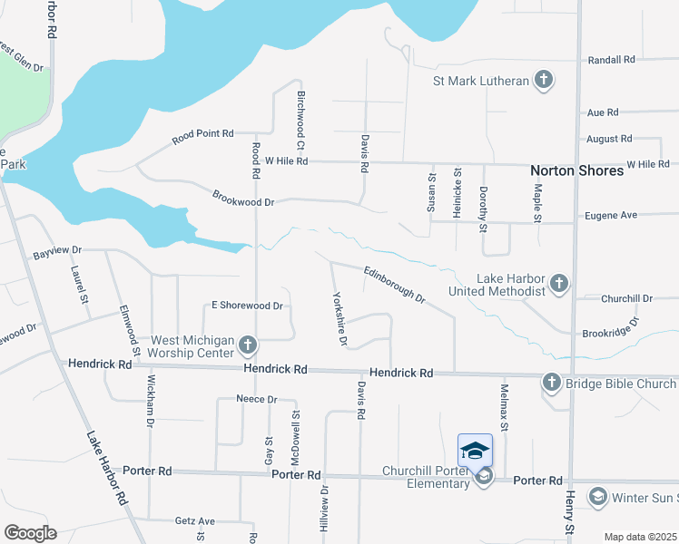 map of restaurants, bars, coffee shops, grocery stores, and more near 4812 Yorkshire Drive in Norton Shores