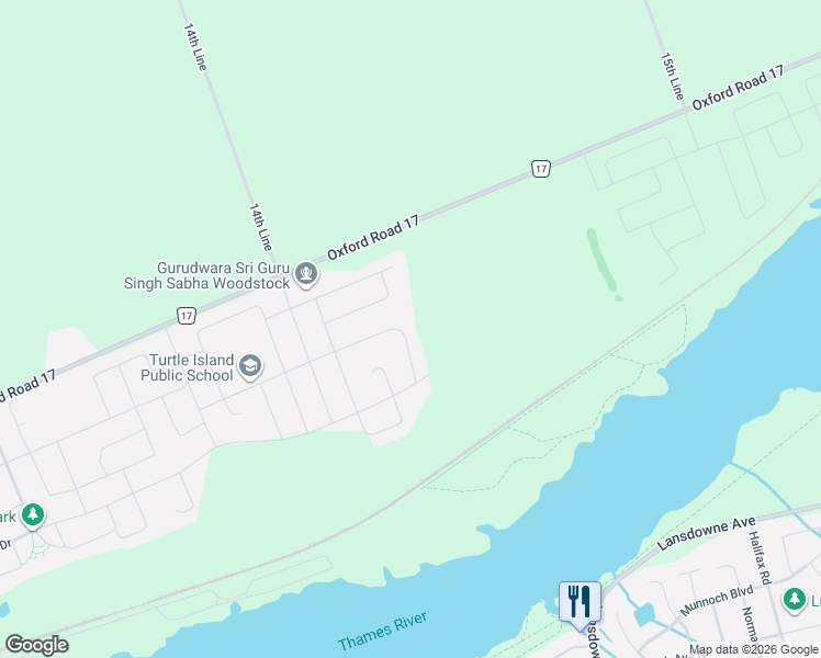 map of restaurants, bars, coffee shops, grocery stores, and more near 889 Knights Lane in Woodstock