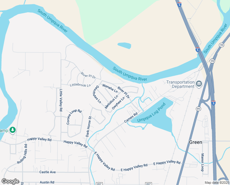 map of restaurants, bars, coffee shops, grocery stores, and more near 377 River Place Drive in Roseburg