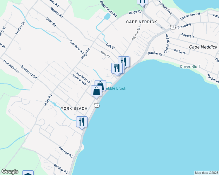 map of restaurants, bars, coffee shops, grocery stores, and more near 151 Long Beach Avenue in York