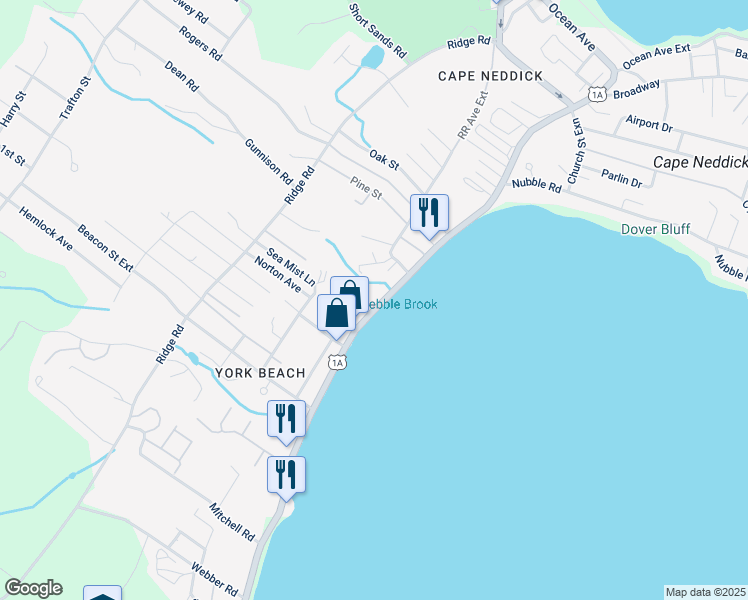 map of restaurants, bars, coffee shops, grocery stores, and more near 151 Long Beach Avenue in York
