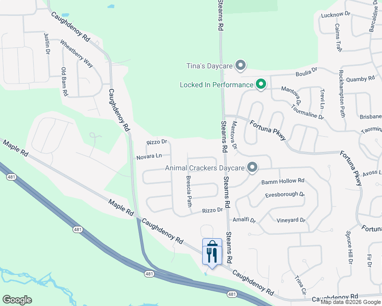 map of restaurants, bars, coffee shops, grocery stores, and more near 8180 Toscano Dr in Clay