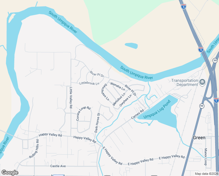 map of restaurants, bars, coffee shops, grocery stores, and more near 191 Nestucca Lane in Roseburg