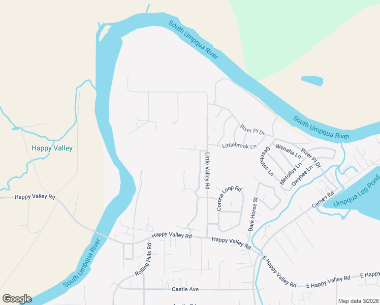 map of restaurants, bars, coffee shops, grocery stores, and more near 180 Rainbow Ridge Avenue in Roseburg