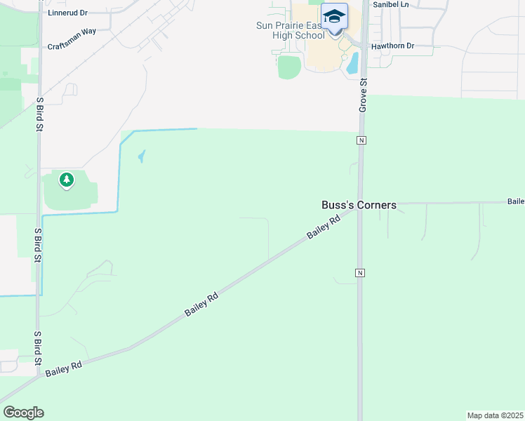map of restaurants, bars, coffee shops, grocery stores, and more near 5796 Parkview Road in Sun Prairie