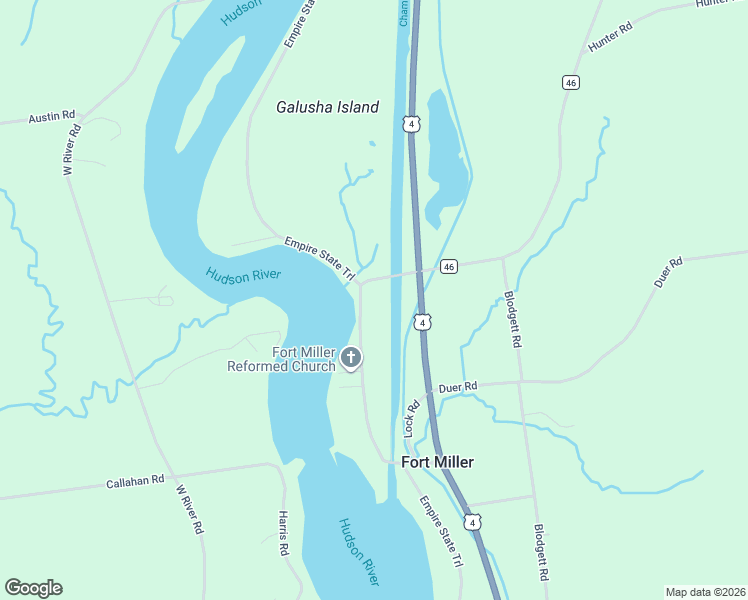 map of restaurants, bars, coffee shops, grocery stores, and more near 1268 Fort Miller Road in Fort Edward